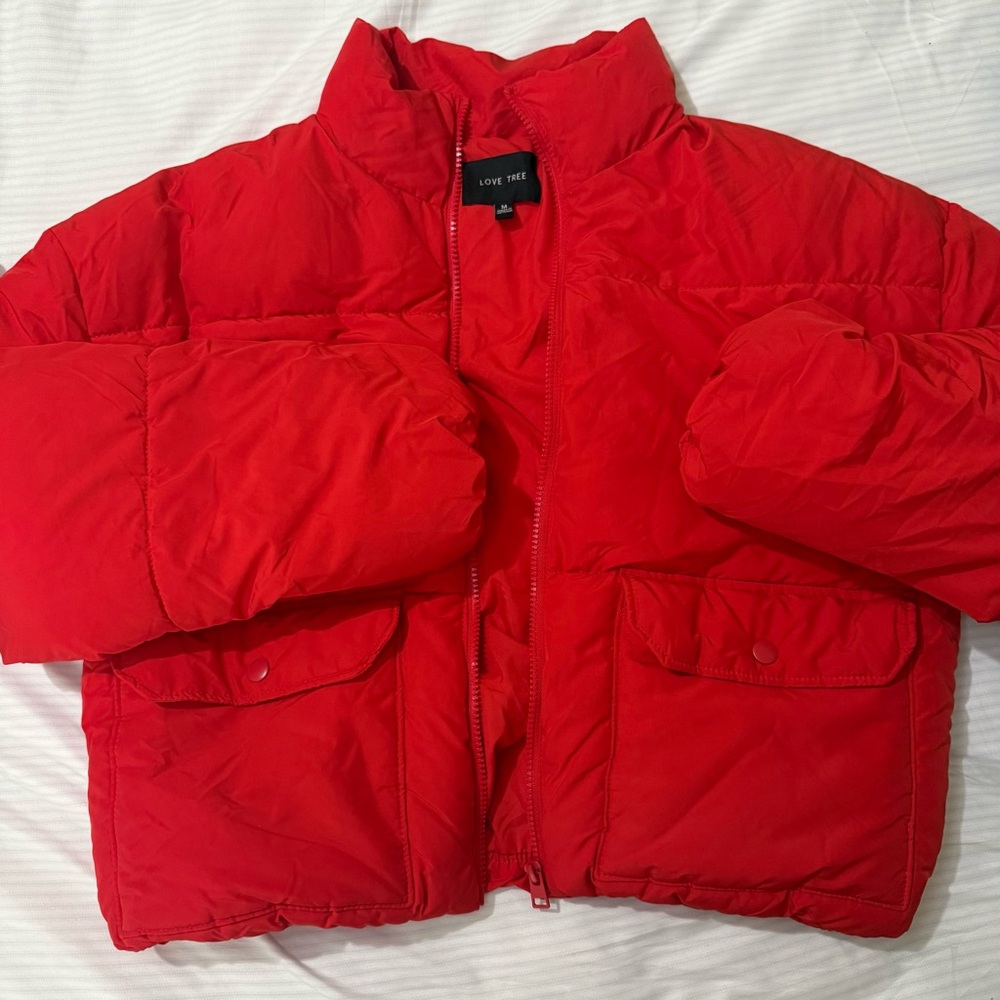 Love Tree women’s Vibrant Red Puffer Jacket